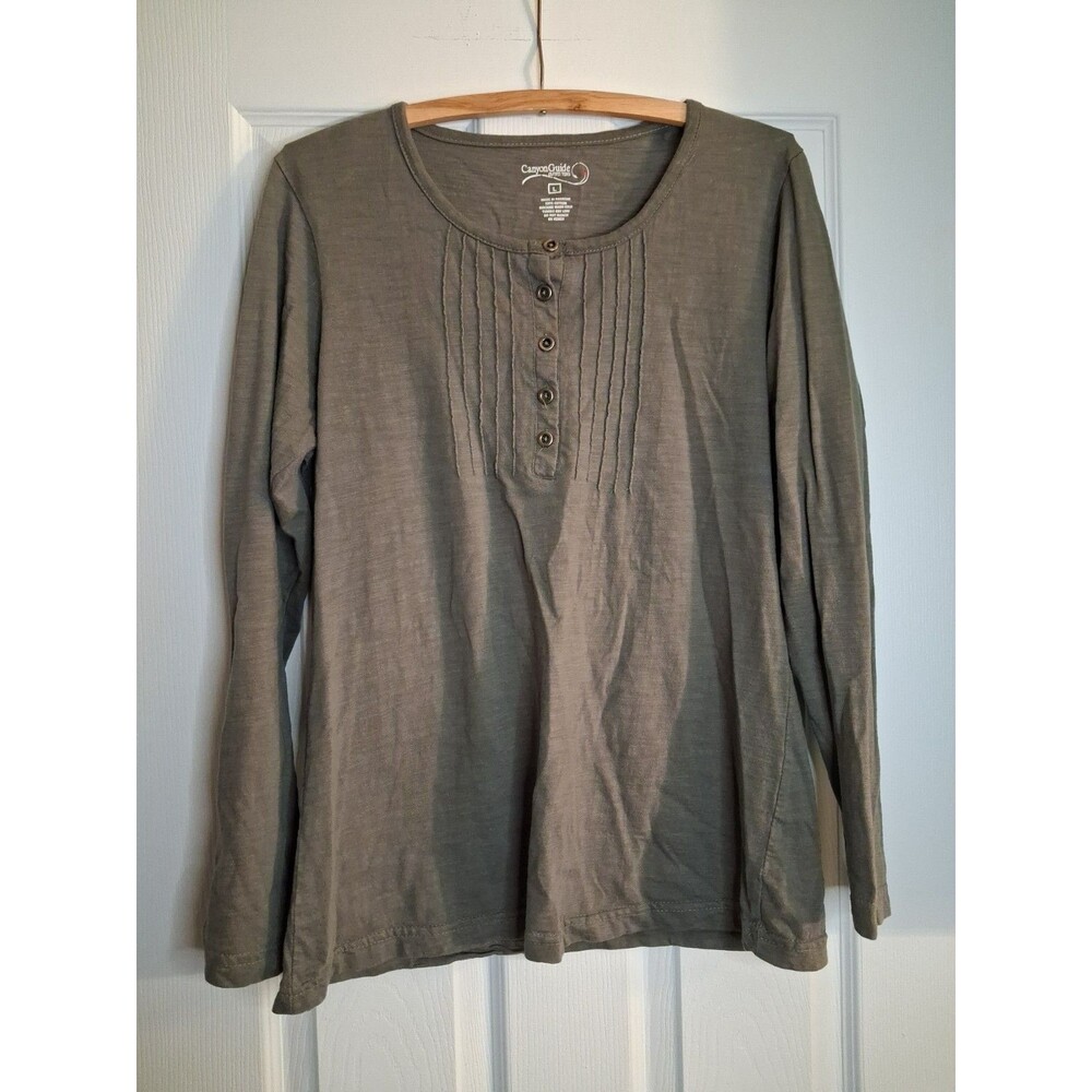 Woman’s Size Large Olive Canyon Guide Outfitters Long Sleeve Shirt